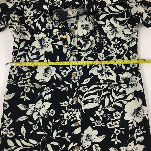 Sag Harbor Dress Linen Blend Button Front Lined Floral Women Size 8 - Picture 11 of 11